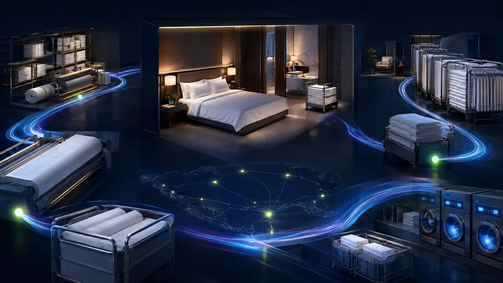 Eine bedarfsgerechte Textilversorgung, abgestimmt auf die Hotelnachfrage.